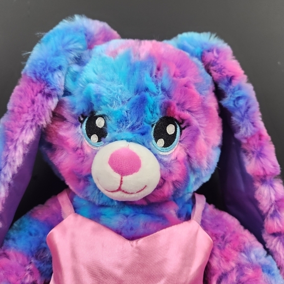 Spring Lilac 16” Easter Bunny Build A Bear BABW Blue Purple Pink Sound Scent - Picture 3 of 9